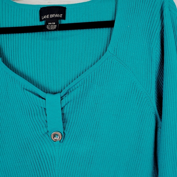 Lane Bryant Emerald Green Ribbed Sweater - Picture 4 of 6